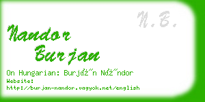 nandor burjan business card